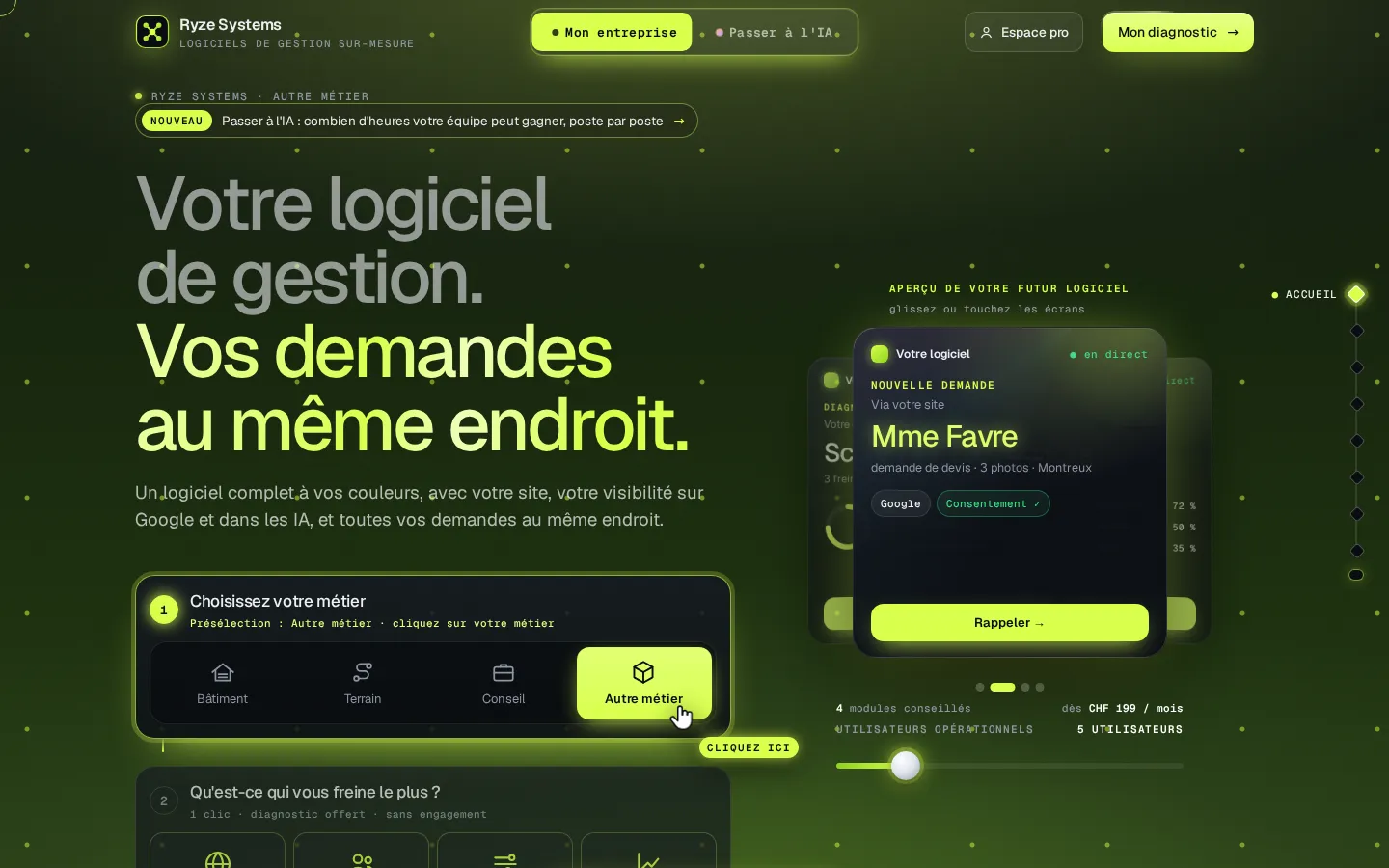 Ryze Systems, site screenshot